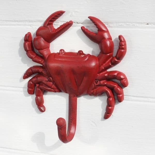 Red Crab Wall Hook | Coastal Metal Hook