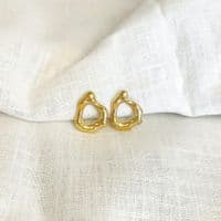 Rockpool Gold Stud Earrings |Gold Plated Jewellery | Sarah Adams