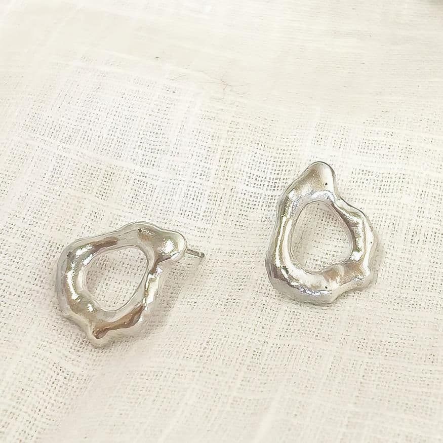 Rockpool - Silver Stud Earrings