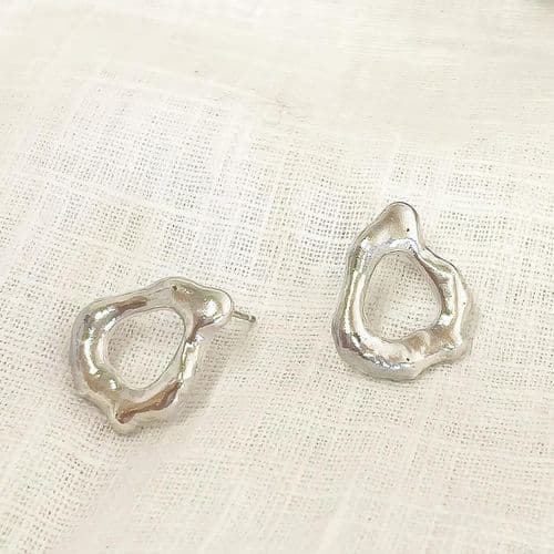 Rockpool - Silver Stud Earrings