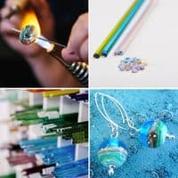 Round Deep Blue Sea Earrings | Glass Jewellery | Julie Fountain