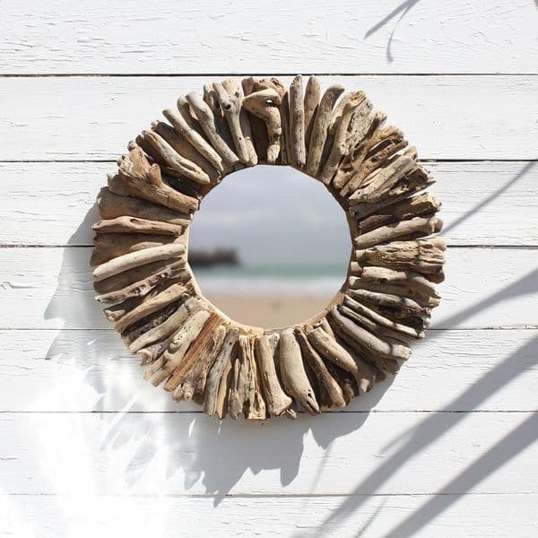 Round Driftwood Mirror | Wall Mirror | Coastal Mirror