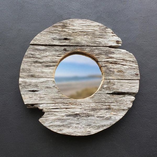 Round Driftwood Oak Mirror | Wall Mirror | Julia Horberry