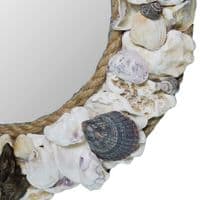 Round Rustic Seashell Mirror | Wall Mirror
