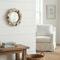 Round Rustic Seashell Mirror | Wall Mirror