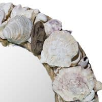 Round Rustic Seashell Mirror | Wall Mirror