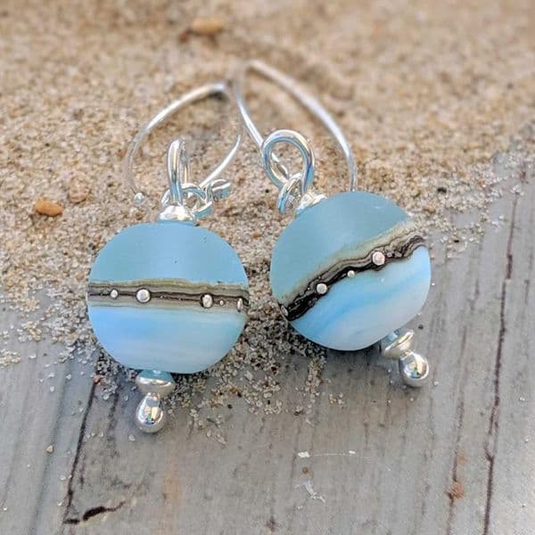 Round Sea Breeze Drop Earrings | Glass Jewellery | Julie Fountain