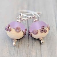 Round Sea Mist Glass Earrings |Julie Fountain