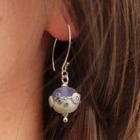 Round Sea Mist Glass Earrings |Julie Fountain