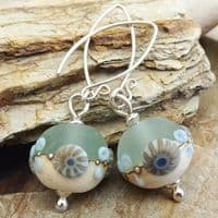 Round Sea Spray Glass Earrings |Julie Fountain