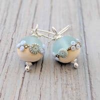 Round Sea Spray Glass Earrings |Julie Fountain