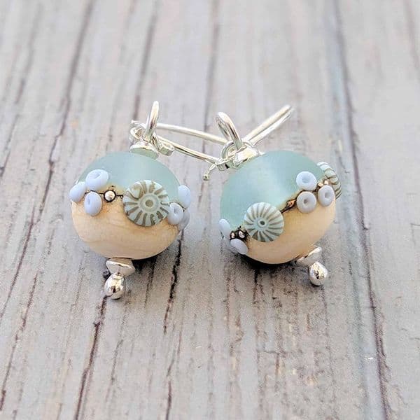 Round Sea Spray Glass Earrings |Julie Fountain