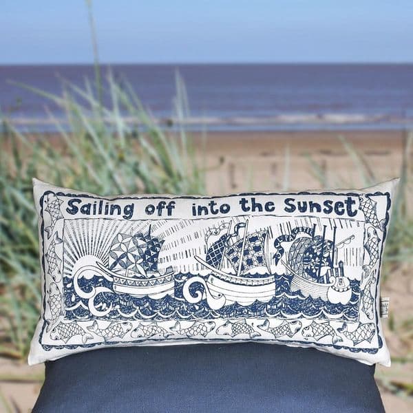 Sailing Ships Linen Cushion | Jill Pargeter