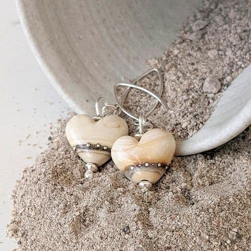 Sand Heart Earrings