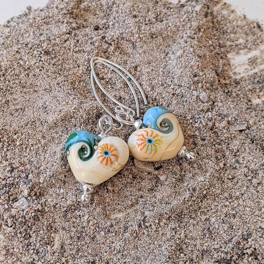 Sand & Sea Heart Earrings