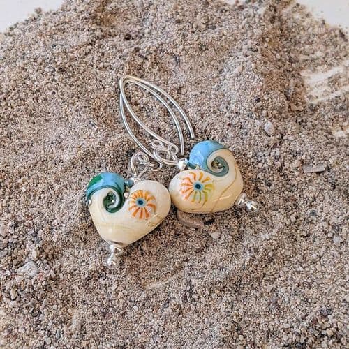 Sand & Sea Heart Earrings