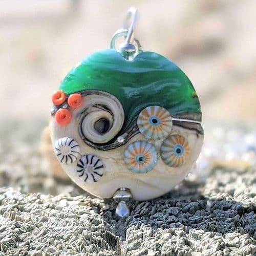 Sand & Sea Lampwork Pendant