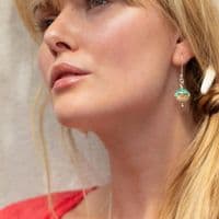 Sand & Sea Round Lampwork Glass Earrings | Glass Jewellery | Julie Fountain