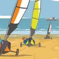 Sand Yachting - Art Print | Coastal Art Print | Fiona Horan