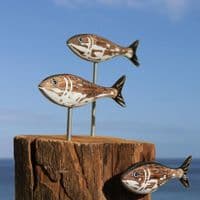 Sardine Shoal Sculpture | Hand Carved Wooden Fish