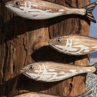 Sardine Shoal Sculpture | Hand Carved Wooden Fish