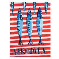 Sardines Tea Towel | Cotton Tea Towel