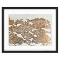 School of Fish | Linocut Print | Amy Cundall