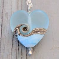 Sea Breeze Heart Necklace | Glass Pendant | Julie Fountain