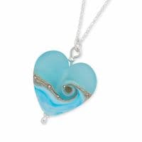 Sea Breeze Heart Necklace | Glass Pendant | Julie Fountain