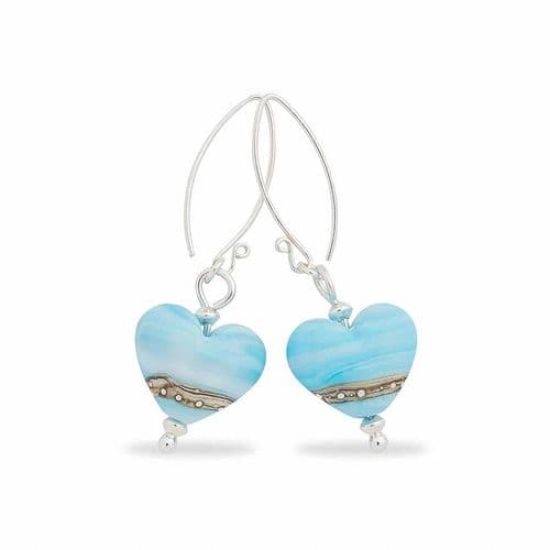 Sea Breeze Heart Shaped Earrings