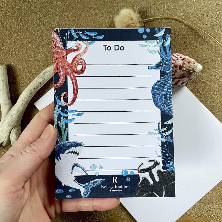 Sea Creatures, To-Do List Note Pad