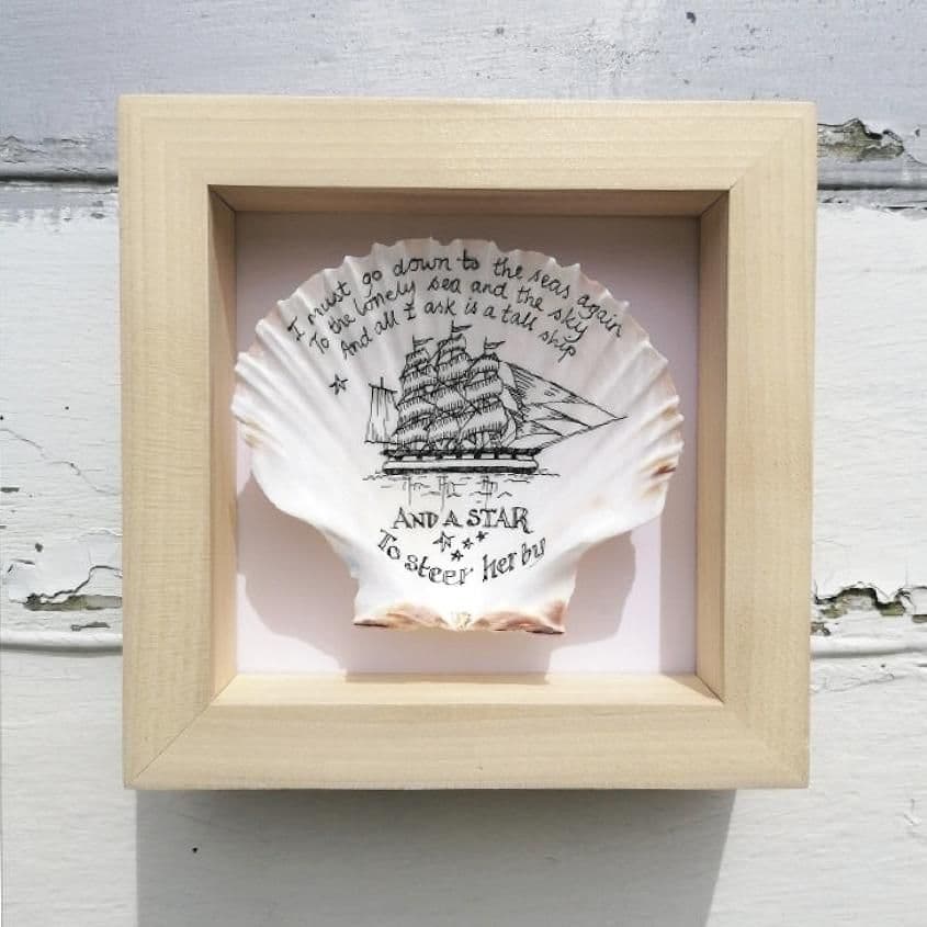 Sea Fever – Framed Shell Art