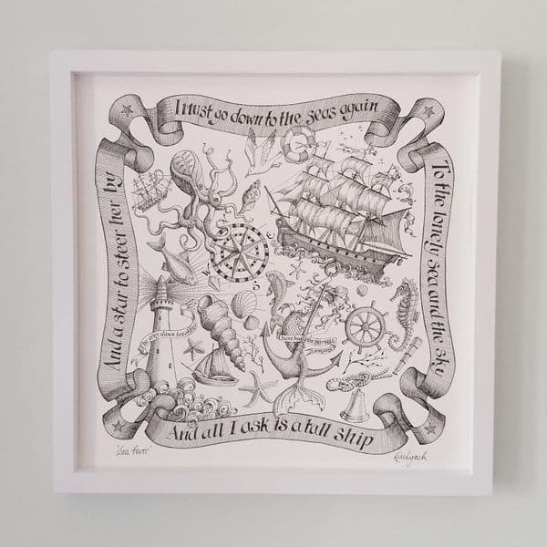 Sea Fever Print| Pen and Ink Drawing | Kim Lynch