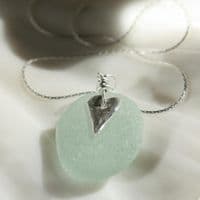 Sea Glass Pendant Necklace | Soft Blue | Beach Glass Jewellery | Sea Glass | Glass Jewellery