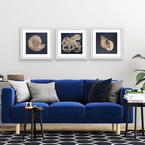 Sea Life Linocut Prints – set of 3