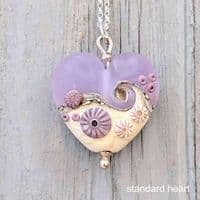 Sea Mist Heart Pendant Necklace | Glass Jewellery |Julie Fountain