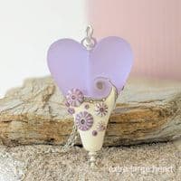 Sea Mist Heart Pendant Necklace | Glass Jewellery |Julie Fountain