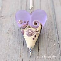 Sea Mist Heart Pendant Necklace | Glass Jewellery |Julie Fountain