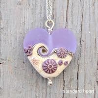 Sea Mist Heart Pendant Necklace | Glass Jewellery |Julie Fountain