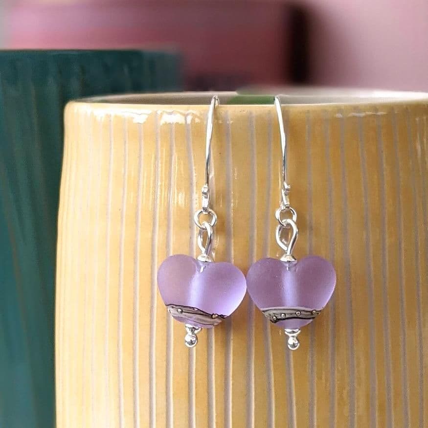 Sea Mist - Heart Shaped Earrings
