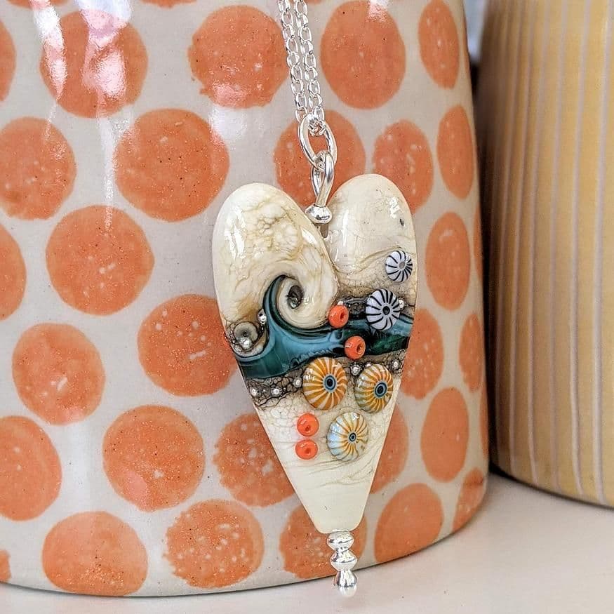 Sea & Sand Glass Pendant – Long