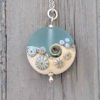 Sea Spray Round Pendant Necklace | Glass Jewellery | Julie Fountain