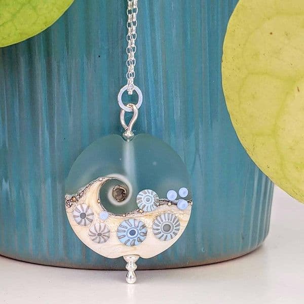 Sea Spray Round Pendant Necklace | Glass Jewellery | Julie Fountain