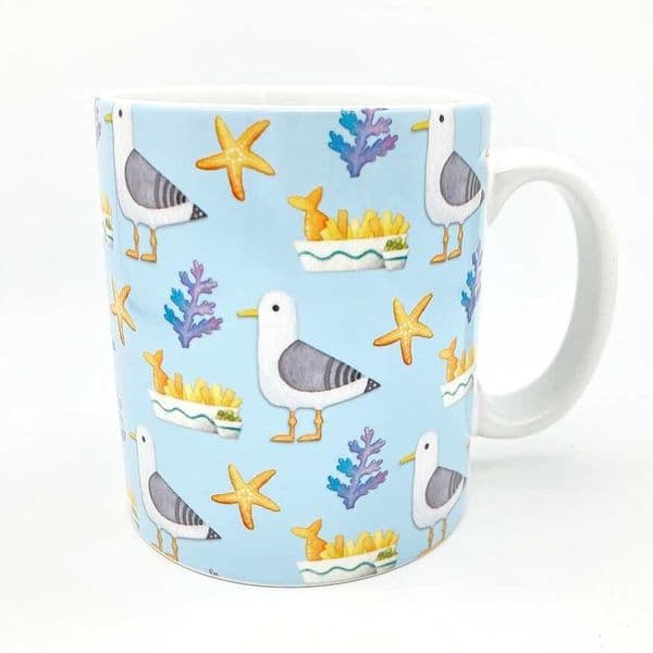 Seagull Pattern Mug | Coastal Mug | Louise Stocker