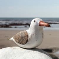 Seagull Sitting | Decorative Wooden Bird