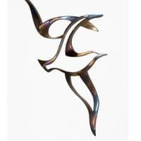 Seagulls - Tempered Metal Wall Art Hanging by Janet Mary Robinson