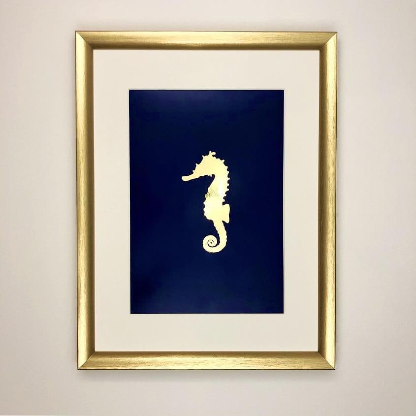 Seahorse - Gold Foil Art Print