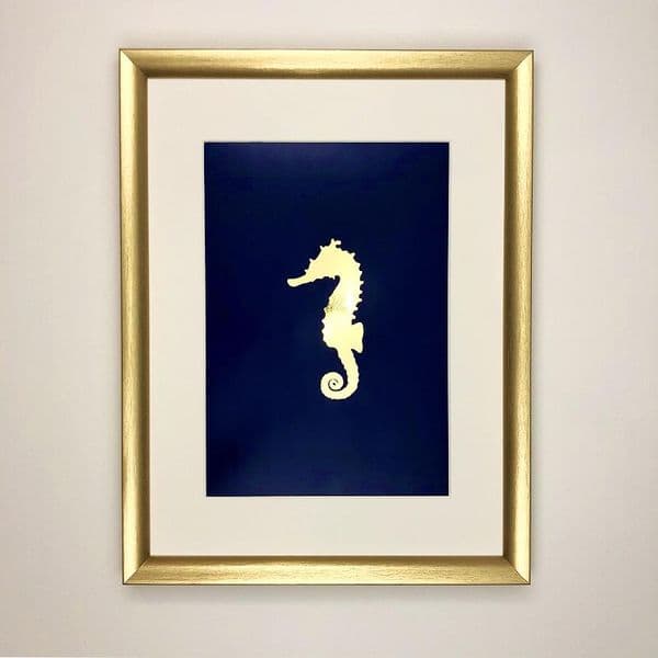 Seahorse Gold Foil Print | Metallic Art Print | Nichol Foster