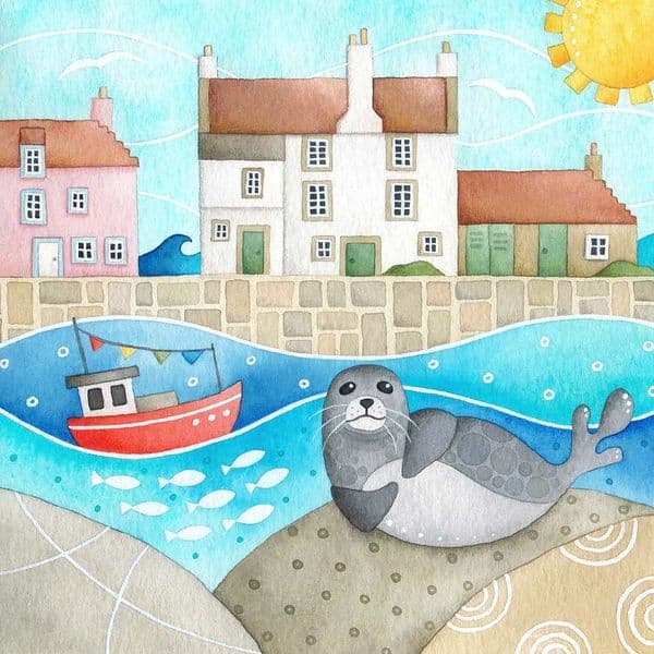 Seal at Pittenweem Print| Limited Edition Art Print | Louise Stocker