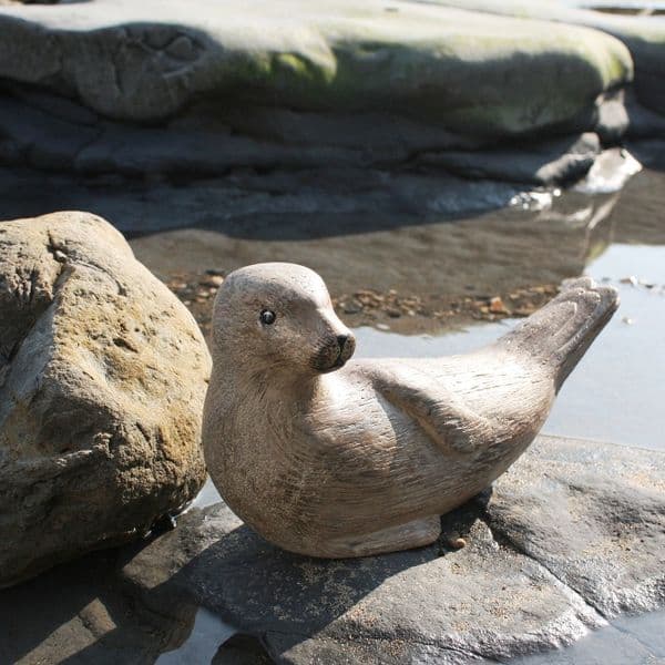 Hand Carved Wooden Seal Basking
